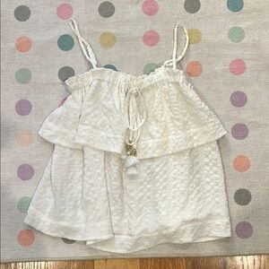 White Ruffled Sleeveless Top Lilly Pulitzer